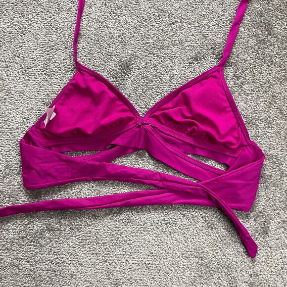 Kona Sol Swimwear Bikini Top Women Small Purple Halter Back Tie Summer Beach - Picture 5 of 10